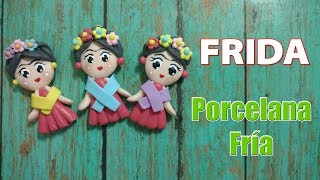 TUTORIAL DE FRIDA PORCELANA FRIA  PASTA FLEXIBLE  PASTA FRANCESA  APLIQUE DE MOÑO [upl. by Scibert]