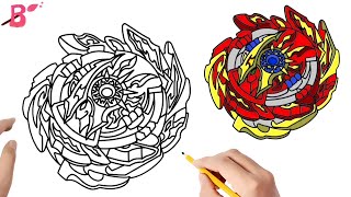 Beyblade Drawing  How to Draw Beyblade Burst  very easy step by step [upl. by Hoenack953]