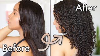 Straight to Curly Hair How to Get Your Curls Back  NO HEAT DAMAGE [upl. by Holman688]