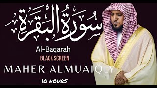 10 Hrs Quran Rain Sound Surah AlBaqarah Black ScreenReciter Maher Al Muaiqly ماهر المعيقلي [upl. by Bendite703]