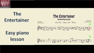 The Entertainer piano lesson easy version [upl. by Renelle]