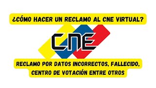 Cómo Hacer un Reclamo en el CNE de forma virtual online venezuela elecciones [upl. by Ivonne]