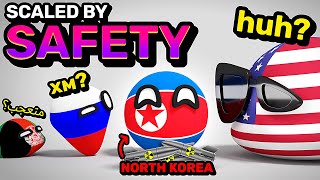 COUNTRIES SCALED BY SAFETY  Countryballs Animation [upl. by Pauwles215]