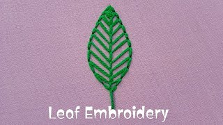 Simple and easy Leaf Embroidery 🌿🪡👇youtubevideo trendingvideo viralvideoleafembroidery art [upl. by Tsyhtema]