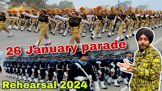 Republic Day 2024  Republic Day rehearsal India Gate 26 January parade rehearsal kartavya path [upl. by Leirej640]