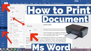 How to Print Document in Microsoft Word  How to print document in MS word 2016  How to take print [upl. by Bonnell]