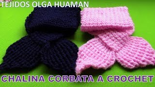 Chalina o Bufanda Corbata tejida a crochet o ganchillo paso a paso video tutorial [upl. by Evalyn]