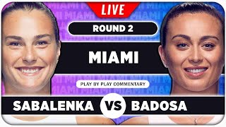 SABALENKA vs BADOSA • WTA Miami Open 2024 • LIVE Tennis PlaybyPlay Stream [upl. by Pasahow]