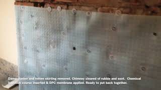 DAMP PROOF amp RENOVATION TO CHIMNEY 21 11 17  SGM PLASTERING [upl. by Rochella]