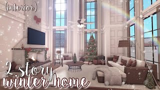 2 story christmas winter home interior ୨୧  bloxburg speedbuild  luminto [upl. by Hicks722]