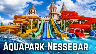 Waterslides at Aquapark Nessebar 2022  Giant Water Park Resort GoPro POV [upl. by Chen416]