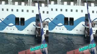 3DVideo AIDA Reisebericht Santorin 05112012 Tag 4 Route Mittelmeer 16  Transsuez mit AIDAdiva [upl. by Adnilab]