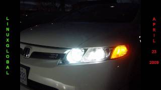 2008 honda civic SI HID headlight Retrofit TSX [upl. by Naujat]