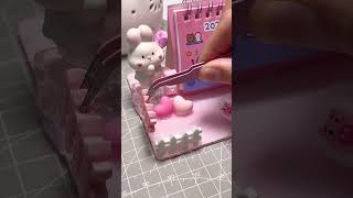 Make a pink desktop calendar 💖🌸🎀 diycrafts [upl. by Lecirg]