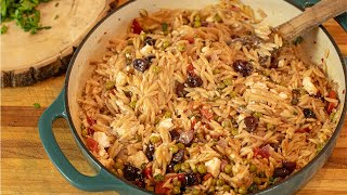 Greek Orzo with Feta amp Olives Ready in 30 mins [upl. by Nawaj]