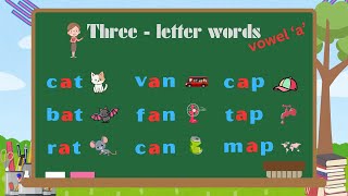 Rhyming 3letter Words With Short Vowel a  CVC Words  Phonics Lesson [upl. by Ztnarf]