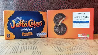 Jaffa cakes Tesco vs McVities British food review [upl. by Gabrielson]