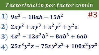 Como factorizar factorización polinomios dos tres variables factor común máximo común divisor  3 [upl. by Camm]