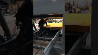 How to install steel wire rope for Kerbstone granite cutting machine line slicing machine edge cut [upl. by Zurn]