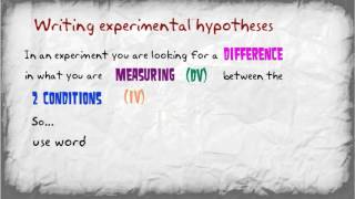 How to write hypotheses [upl. by Edmon]