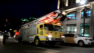 MONTREAL FIRE TRUCKS RESPONDING  2 WITH DETROIT DIESELS [upl. by Eimirej931]