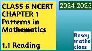 Class 6 Chapter 1 Patterns in Mathematics 11 maths ncert [upl. by Calvin]