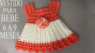 PASO A PASO PARA TEJER VESTIDO DE NINA A CROCHET [upl. by Ahsal208]