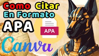 Cómo Citar En Formato APA En Canva 2024 [upl. by Ina]