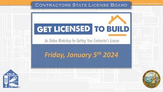 Get Licensed to Build Workshop 44 Part 1 of 2 [upl. by Tigram]