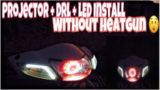 How To Install Headlight Projector and DRL Without HeatGun  Review By TechnoKhan  Must Watch [upl. by Yhtur]