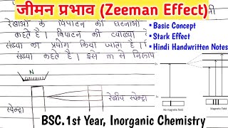 जीमन प्रभावZeeman Effect  Inorganic chemistry BScNoteschemistry [upl. by Llerehs741]