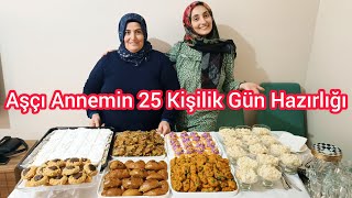 GÜN SIRASI ANNEMDE  7 ÇEŞİT 25 KİŞİLİK GÜN HAZIRLIĞI VE İKRAMLIKLAR  El Açması Börek [upl. by Tubb267]