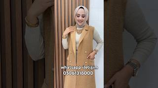 Yün Efect Ecem yelek keşfetteyiz hijabiz keşfet hijabfashion hijabdesign outfitideas hijab [upl. by Nywles]