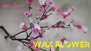 Wax Flower  Candle flower  Cherry Flower using Candle Artificial Flower  Tree branch [upl. by Svirad34]