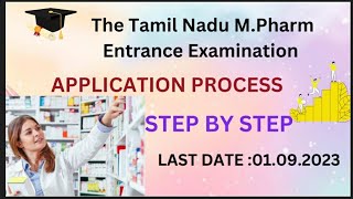 Part 1 The Tamilnadu M pharm Entrance Examination Application process pharmalibrary9397 [upl. by Alphard601]