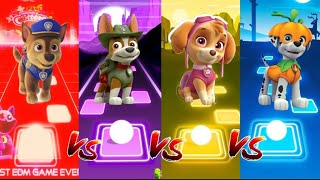 Paw Patrol Chase 🆚Tracker🆚Skay🆚Marshall Tiles Hop🎶 EDM Rush 🏆 [upl. by Nedgo]