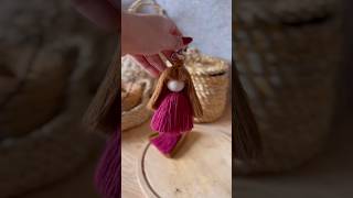 Macrame Doll Keychain shorts youtubeshorts macrame tutorial [upl. by Elata]