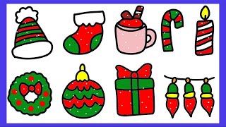 How to draw Christmas decorating doddle Drawing  Merry Christmas Drawing Christmas doddle Drawing [upl. by Curkell]