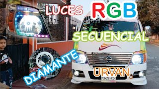 LUCES RGB EN FAROS DE URVAN COMO INSTALAR MODULOS RGB DIAMANTE EN LOS FAROS DE TU AUTO [upl. by Ylirama333]