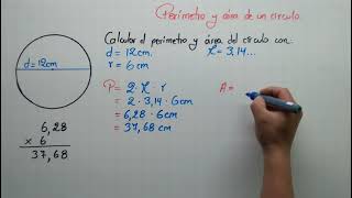 Perímetro y área de un círculo ejercicio 1 [upl. by Onahpets]