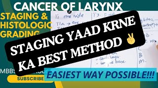 CANCER LARYNX part 2  staging of cancer  grading  MBBSVPASS [upl. by Dlonyer]