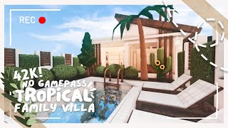 Tropical Starter Family Villa I No Gamepass I Bloxburg Build and Tour I iTapixca Builds [upl. by Anjela]