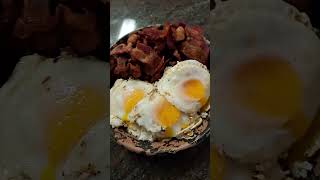 😋 Skillet Fried Bacon amp Eggs For Dinner Low Carb Carnivore Eating food diet castironskillet [upl. by Sitoiganap]