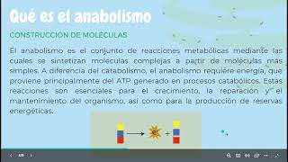 Catabolismo y el Anabolismo celular BIOLOGIA [upl. by Mathi]