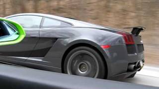 Lamborghini Gallardo vs Gallardo Superleggera from roll [upl. by Egrog]