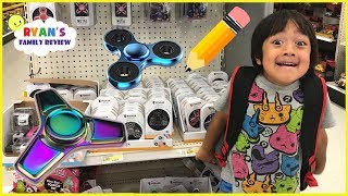 Back to School Shopping and Fidget Spinner Toy Hunt with Ryans Family Review [upl. by Aidnyl129]