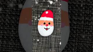 Paint Santa Claus on stone Christmas Ornaments easy drawing for kids kids easydrawing christmas [upl. by Idnib836]