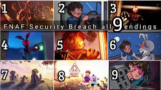 FNAF Security Breach all 9 endings [upl. by Viv21]