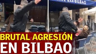 Brutal agresión de un ultra del Betis a un joven en Bilbao  Diario AS [upl. by Auginahs]