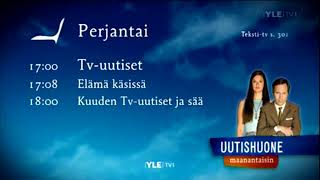 Yle TV1 23012009 OhjelmalistaTunnusYle Uutiset tunnus [upl. by Verlee]